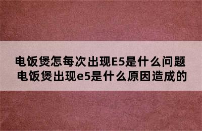 电饭煲怎每次出现E5是什么问题 电饭煲出现e5是什么原因造成的